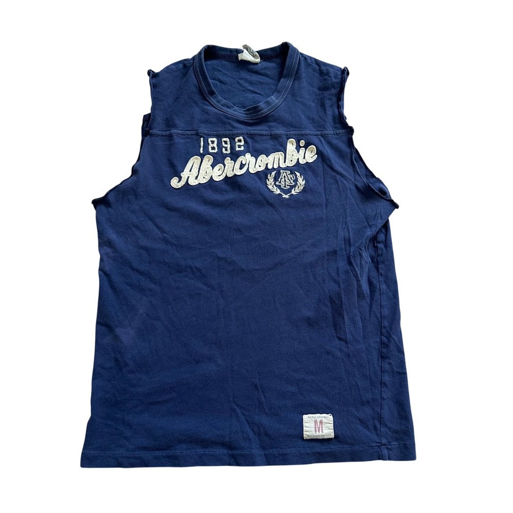 Abercrombie & Fitch Mens Muscle Tank Top Navy Blue Vintage 1892Medium